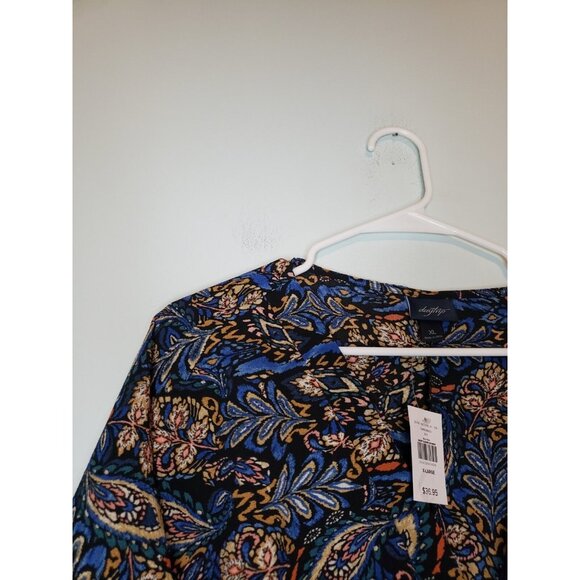 Buckle Daytrip Womens XL Blouse Short Sleeve Boho Blue Short Sleeve Dolman NWT - Picture 4 of 6